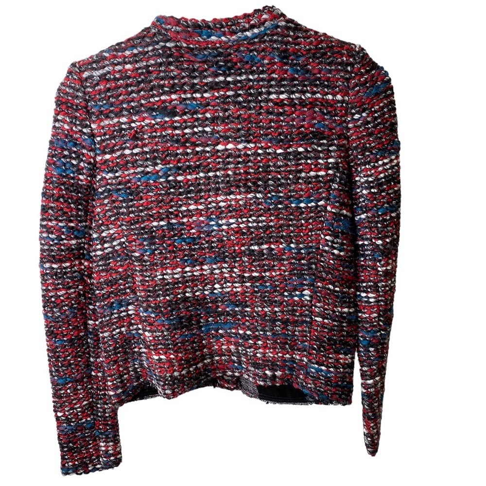 NWT IRO Carene Tweed Jacket Knit Knotted Boucle Red Black Wool Blend Size 40/L - Picture 4 of 14